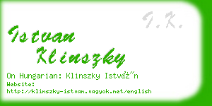 istvan klinszky business card